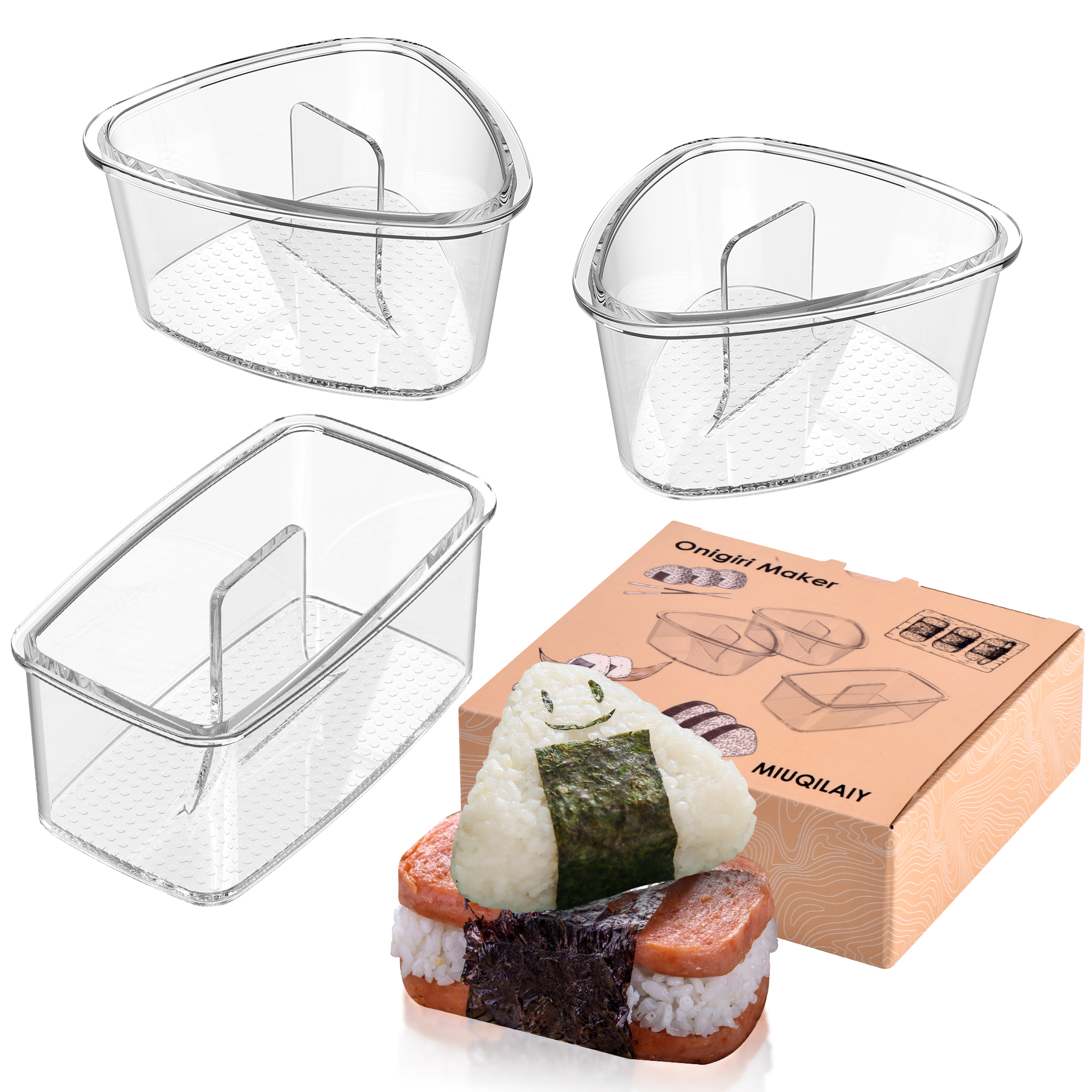 Amazon.com: 3PCS Clear Onigiri Rice Ball Mold Maker Kit, Musubi